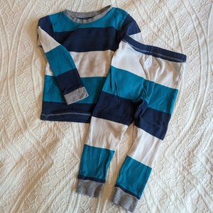 Burt's Bees 2T blue stripe pajama set long sleeve